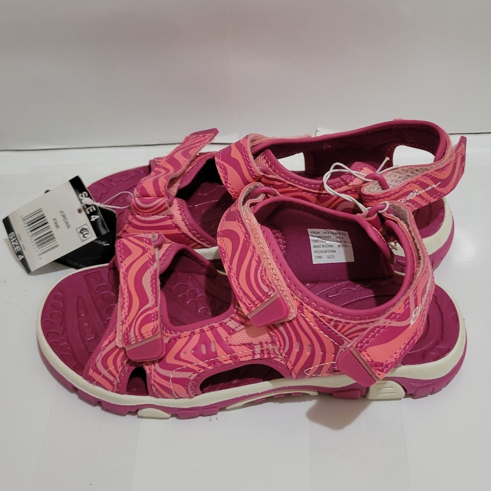 Eddie Bauer Girl's - Adjustable Strap Jordan River Sandal - Pink Waves - Picture 2 of 5